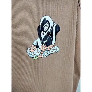 Disney Mini Dress Womens M Brown Bambi's Flower The Skunk Tie Straps Spring